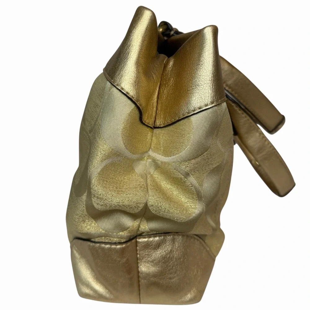 Authentic Vintage Coach Signature Tote Bag No. G0993-14433‎ Gold Leather Y2K 00s